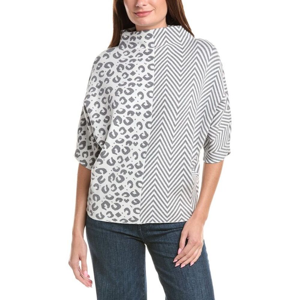 Joseph Ribkoff Womens Mock Neck Pullover Top, White